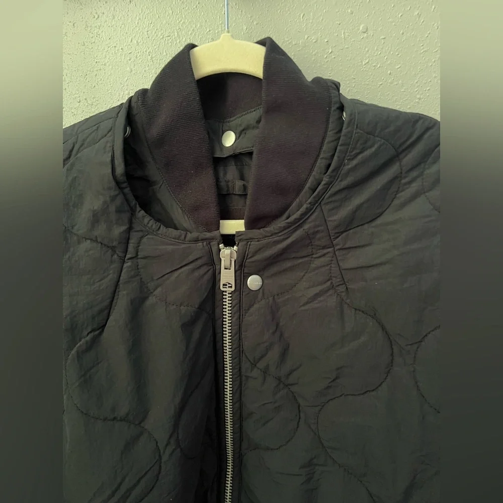 ALLSAINTS Jiro Quilted Bomber Jacket in Koto Black Size Small New - Picture 6 of 14